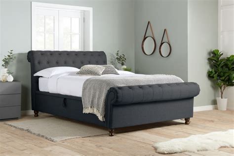 Birlea Castello 5ft Kingsize Charcoal Fabric Ottoman Bed Frame By Birlea