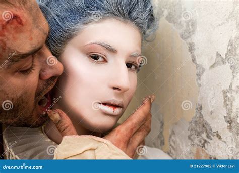 Vampire Biting Woman's Neck Stock Photography - Image: 21227982