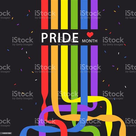 Lgbt Rainbow Flag Ribbons Celebrating Pride Month Stock Illustration