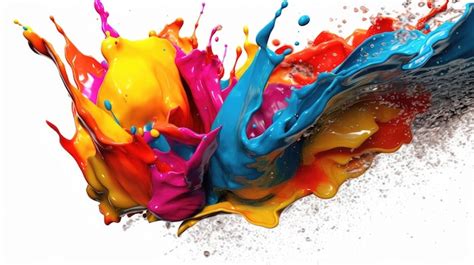 Premium Ai Image Rainbow Paint Splash Splashes Of Paint And Ink With