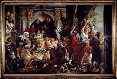 Jesus Chasing Merchants From The Temple By Jacob Jordaens