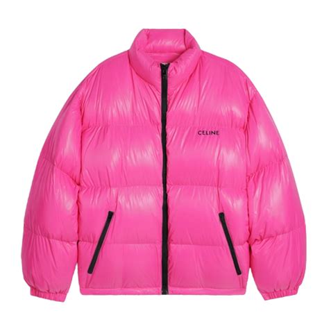 Celine Hot Pink Logo Puffer Jacket WHATS ON THE STAR