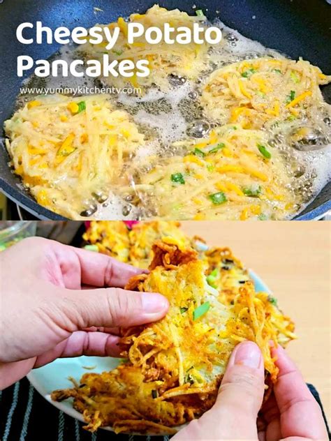 Cheesy Potato Pancakes A Step Snack Yummy Kitchen