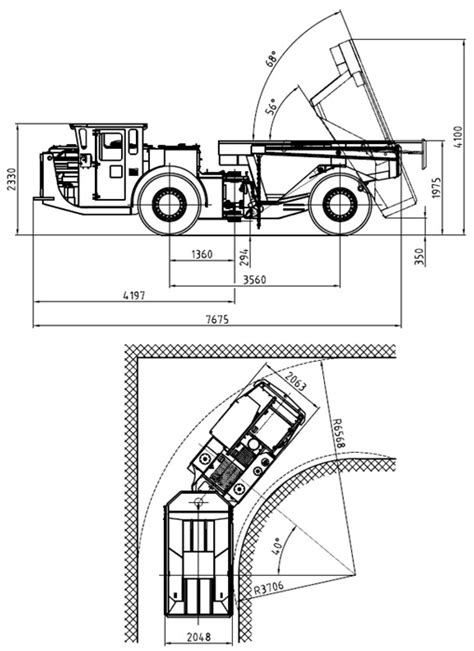 7cbm Or 15 Tons Bucket Capacity Underground Mining Dump Trucks RT 15