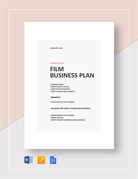 Film Business Plan Template Google Docs Word Apple Pages Template Net