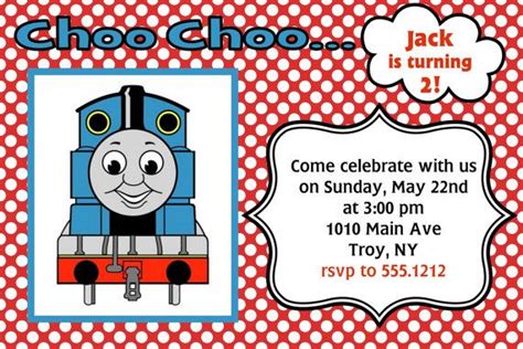 Thomas The Train Birthday Party Invitation Printable X Or X