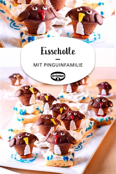 Eisscholle Mit Pinguinfamilie Blechkuchen Mit Sahnigem Belag Und S E