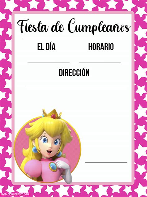 Gratis Invitaciones De Princesa Peach Invitaciones De Cumplea Os