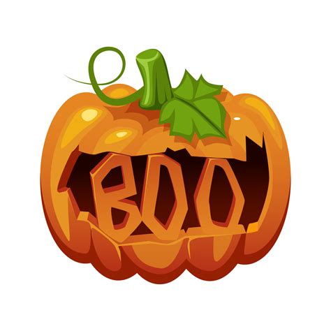 Carved Pumpkin Boo Halloween Object For Greeting Card 24078410 Png