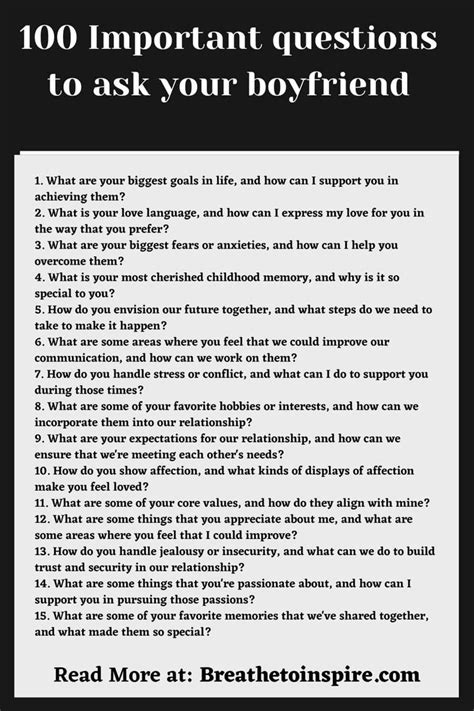 Important Questions To Ask Your Boyfriend Questions To Ask Your