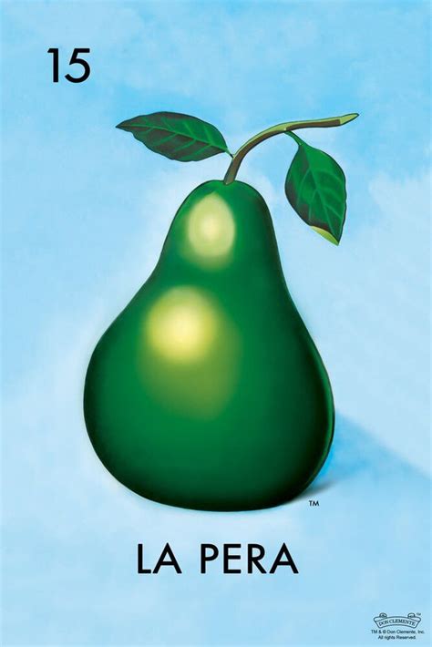 La Pera Pear Loteria Card Mexican Bingo Lottery Canvas Canvas Print