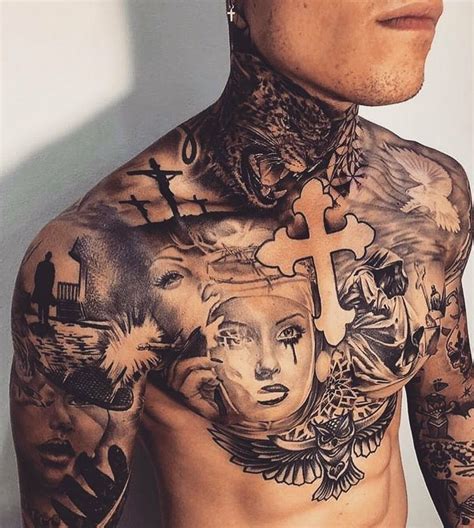 Pin By Maria On My Kind Off Guy Torso Tattoos Full Chest Tattoos