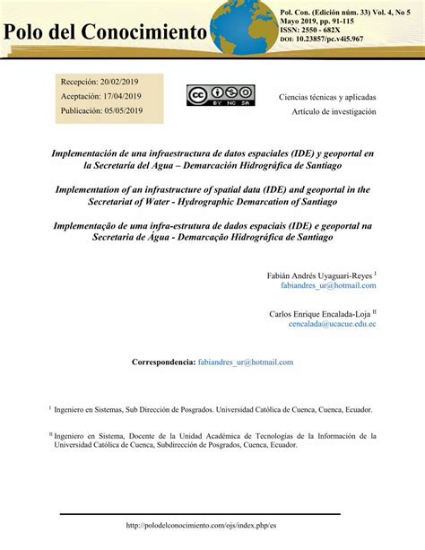 PDF Implementación de una infraestructura de datos espaciales IDE y