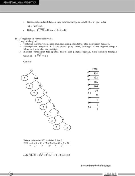 Cara Mencari Akar Pangkat Dengan Pohon Faktor Ujian