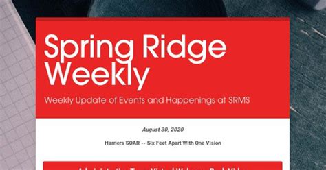 Spring Ridge Weekly Smore Newsletters