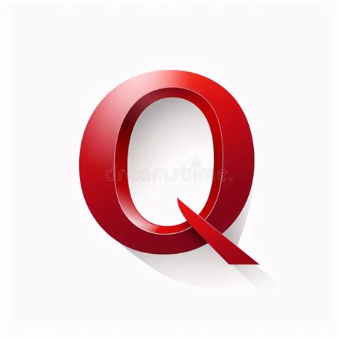 Vector Red Letter Q With A Red Ribbon On A White Background Stock