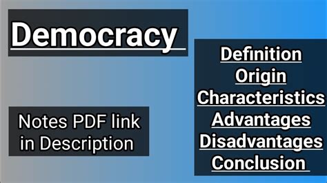 Democracy Definition Origin Characteristics Studywitharish Notes Pdf