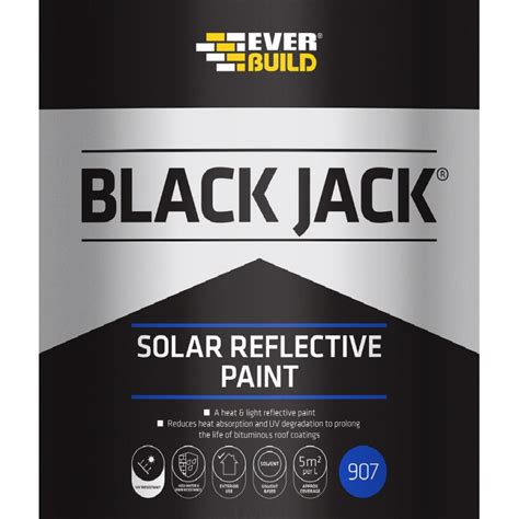 Everbuild 907 Black Jack Solar Reflective Roof Paint Coating 5 Litre