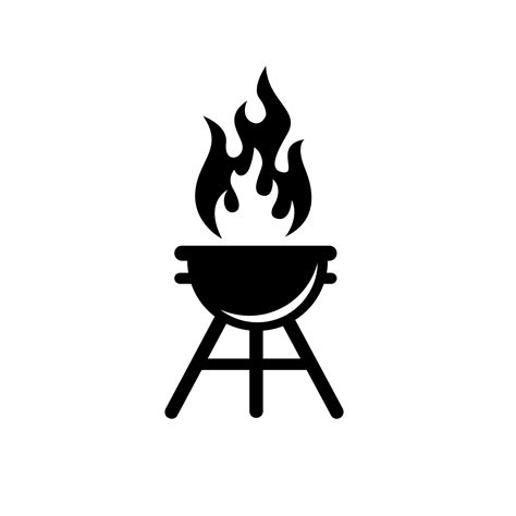 Set Collection BBQ Barbecue Grill Tools Icon Vector Logo Design Black