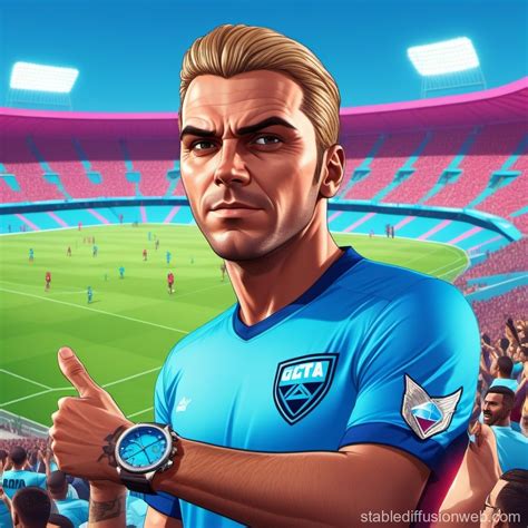 Hyperrealistic Soccer Player With Blue Diamond Stable Diffusion Online