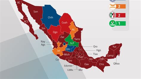 Así queda el mapa político de México tras elecciones de 2024