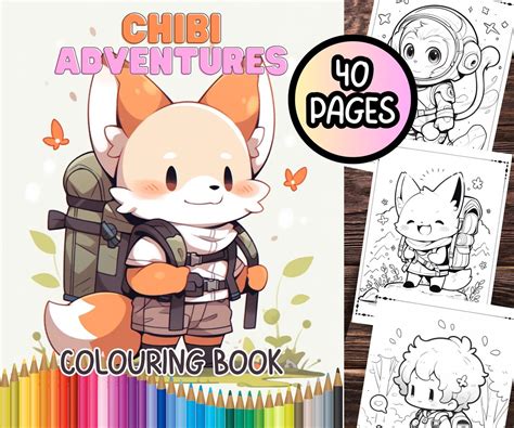 Chibi Adventures Colouring Book Fun Chibi Colouring Pages Adults