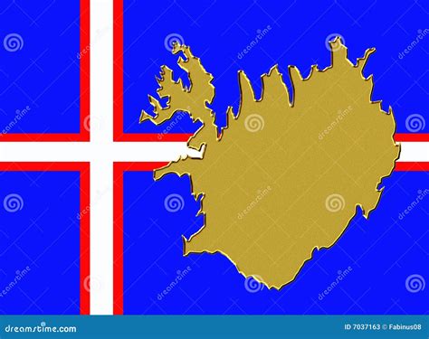 Iceland flag with map stock illustration. Illustration of icon - 7037163