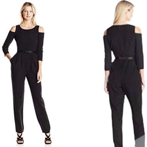 Eliza J Cold Shoulder Black Jumpsuit Size 14 Gem