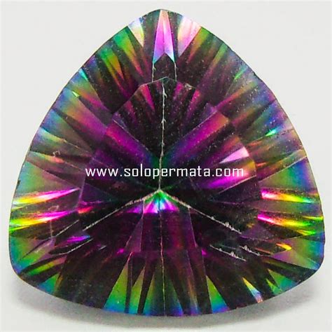 Batu Permata Rainbow Mystic Quartz Sp Merah Delima Asli Toko