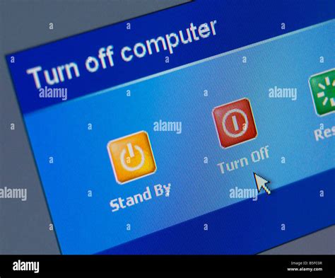 COMPUTER SCREEN STANDBY TURN OFF OPTION SWITCH BUTTON Stock Photo - Alamy