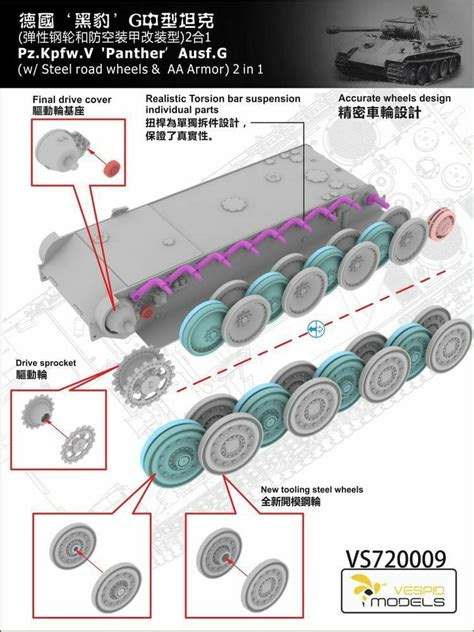 Panther Pz Kpfw V Ausf G 2in1 Model Do Sklejania Vespid Models 720009