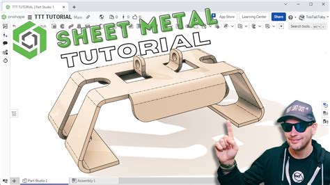 Onshape Sheet Metal Tutorial Flared Bracket Live Youtube