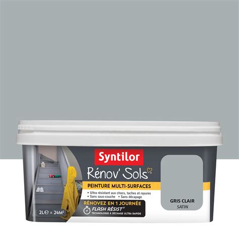 Peinture Carrelage Parquet Lamin Renov Sol Syntilor Gris Clair