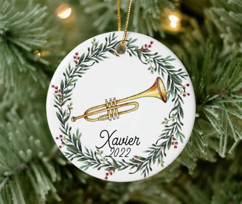 Trumpet Christmas Ornament Personalized Trumpet Ornament Trumpet Gift