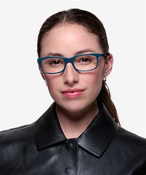 Mandi Rectangle Teal Full Rim Eyeglasses Eyebuydirect Canada