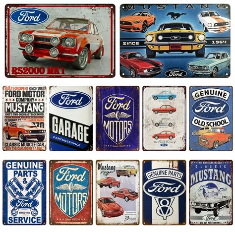 Retro Mustang Ford Cars Metalowy Znak Gara Znak Blaszany Tablica