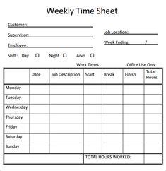 Free Printable Weekly Timesheets | shop fresh