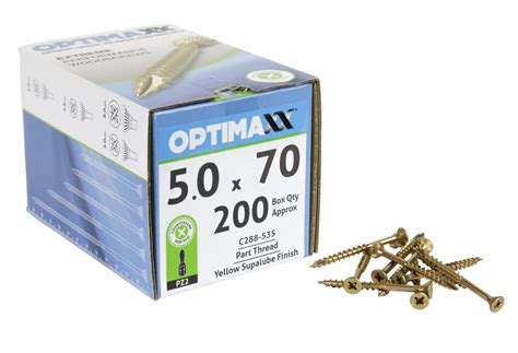 Optimaxx Extreme Performance Woodscrew 5 0mm X 70mm Pozi Box Of 200