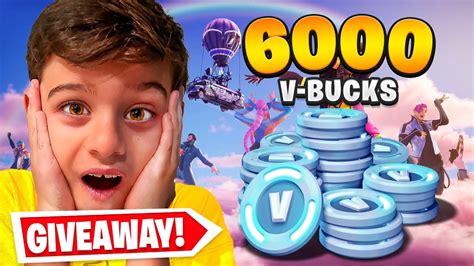 Fortnite 6000 V Bucks GIVEAWAY Elimination Score CHALLENGE