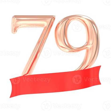 Happy Anniversary 79 Years 3d Rendering 45496570 Png