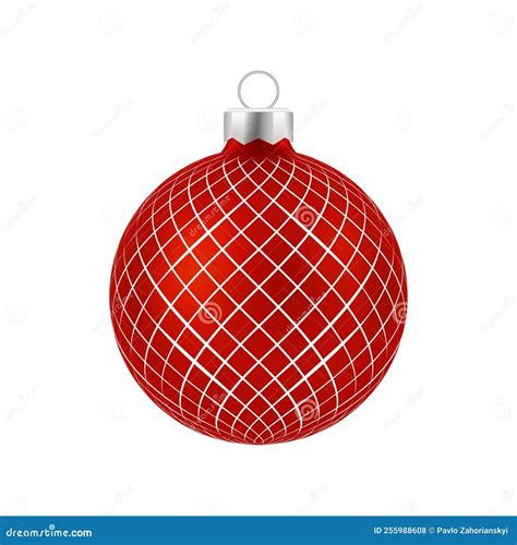 Bola De Navidad Roja Con Adorno Blanco Vector Stock De Ilustración