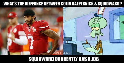 Nfl Memes Colin Kaepernick Squidward Baseball Cards Sports Hs