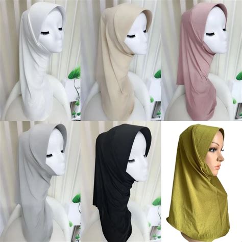 Latest Women Malaysia Headscarf Elegant One Piece Amira Cap Muslim