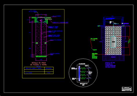 Planos De Pozo A Tierra Y Anodo De Corriente Impresa En Dwg Autocad