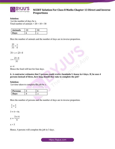 Ncert Solutions Class 8 Maths Chapter 13 Direct Inverse Proportions Free Download