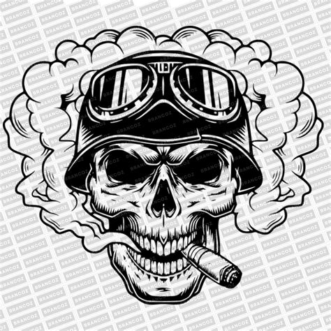 Skull Smoking Vector Skull Instant Download Pdf Standard Png Svg