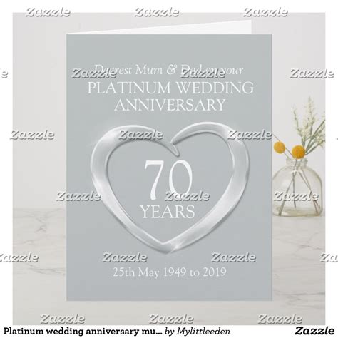 Platinum Wedding Anniversary Mum And Dad Card Dad Cards