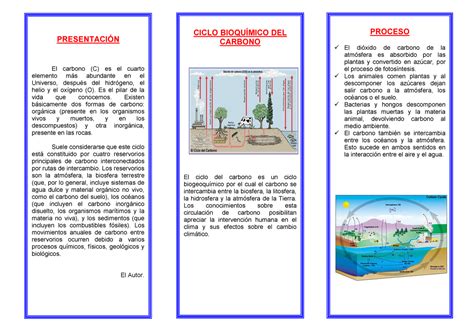 RESUMEN DE Tríptico ciclo del carbono Química Orgánica UPN