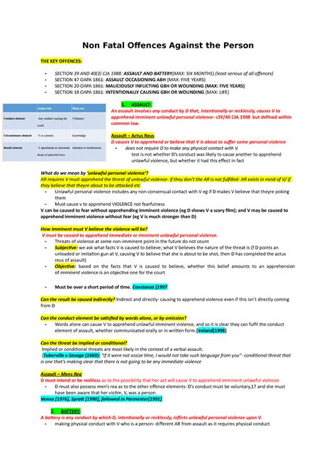 3 Non Fatals Against The Person Non Fatal Offences Against The