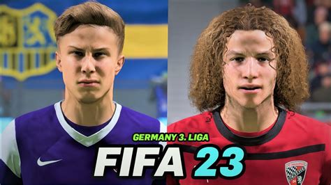 FIFA 23 ALL GERMANY BUNDESLIGA 3 PLAYERS REAL FACES YouTube